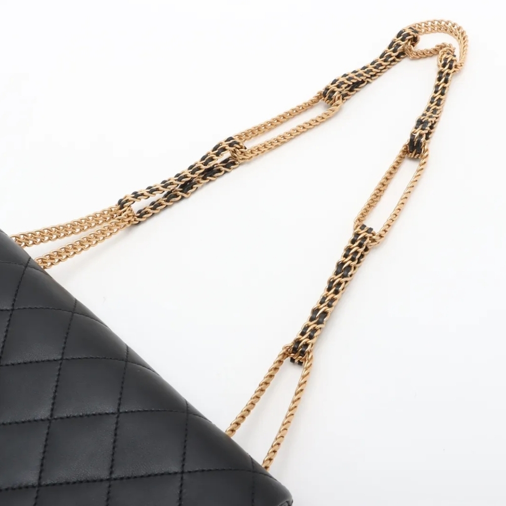 Chanel On and On Full Flap Shoulder Bag - Black Quilted Lambskin COA included - Picture 8 of 17